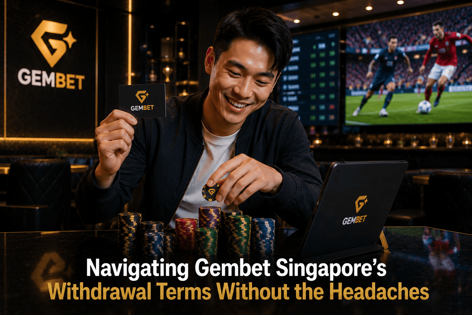 Player reviewing withdrawal terms on Gembet Singapore before cashing out winnings