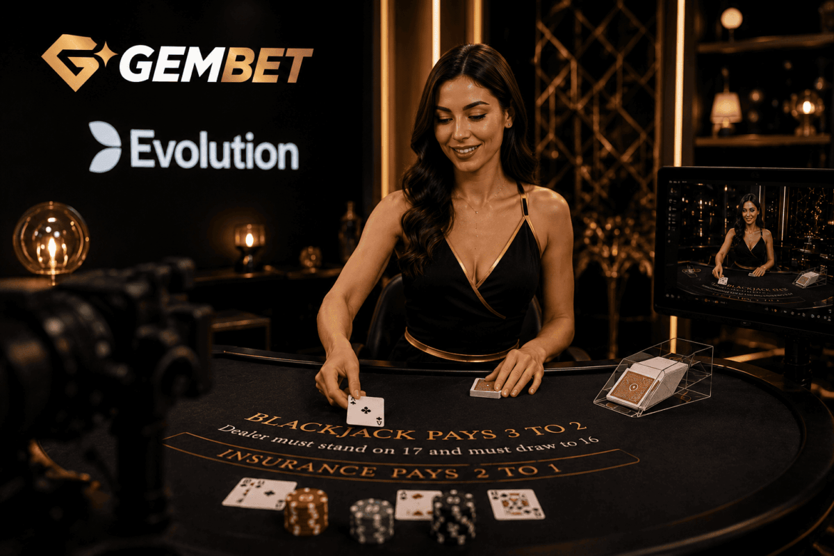 Evolution Gaming live casino tables at Gembet Singapore with blackjack roulette and baccarat