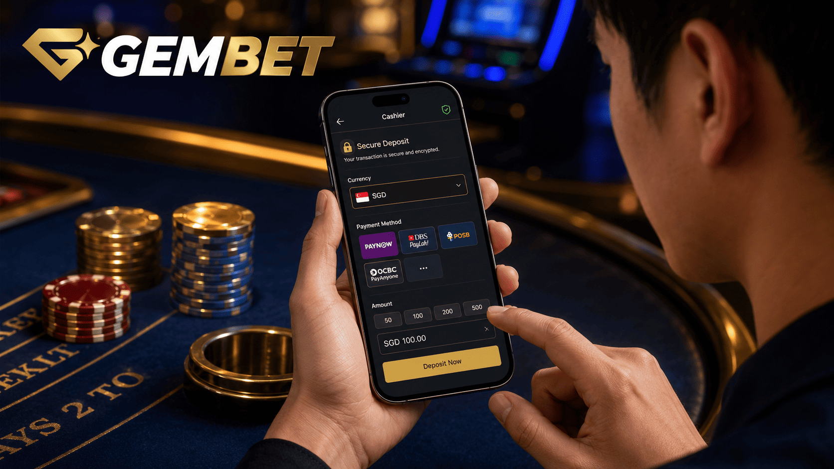 Gembet casino deposit guide for Singapore users