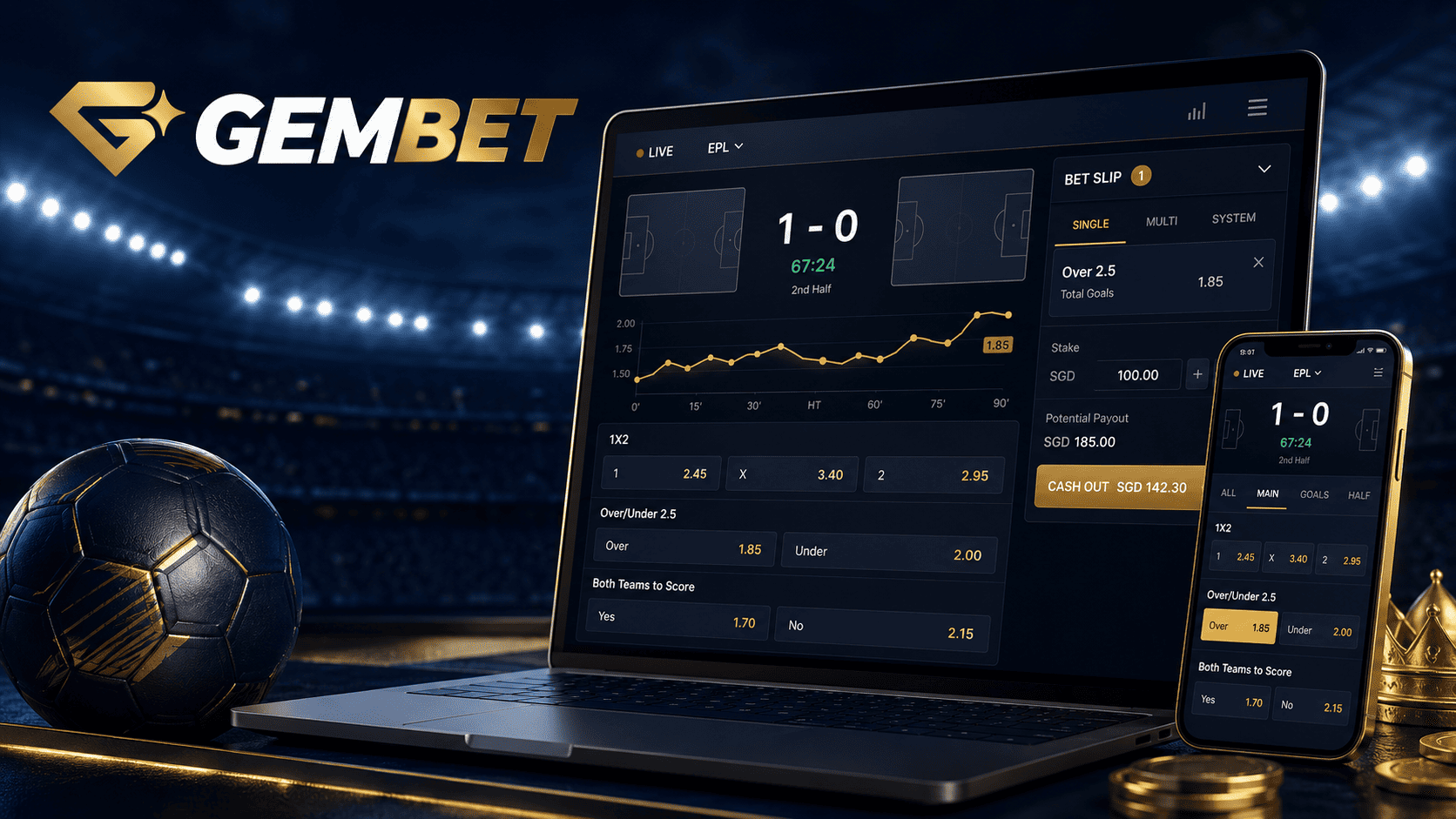 Gembet sports betting singapore EPL live in-play strategy guide