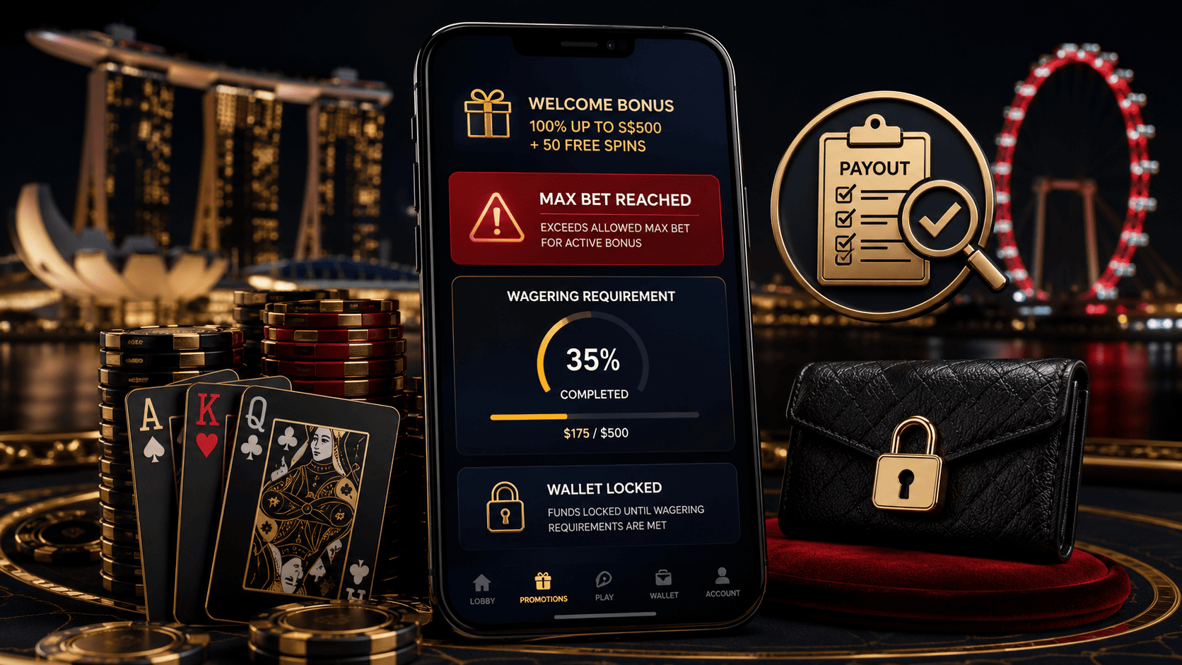 bonus mistakes guide for Singapore casino players avoiding max bet rules turnover traps and voided payouts