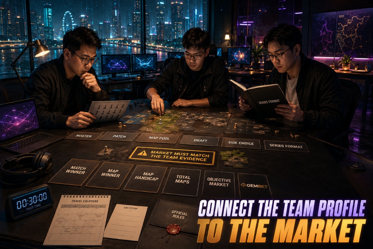 Esports betting roster, map, and draft review