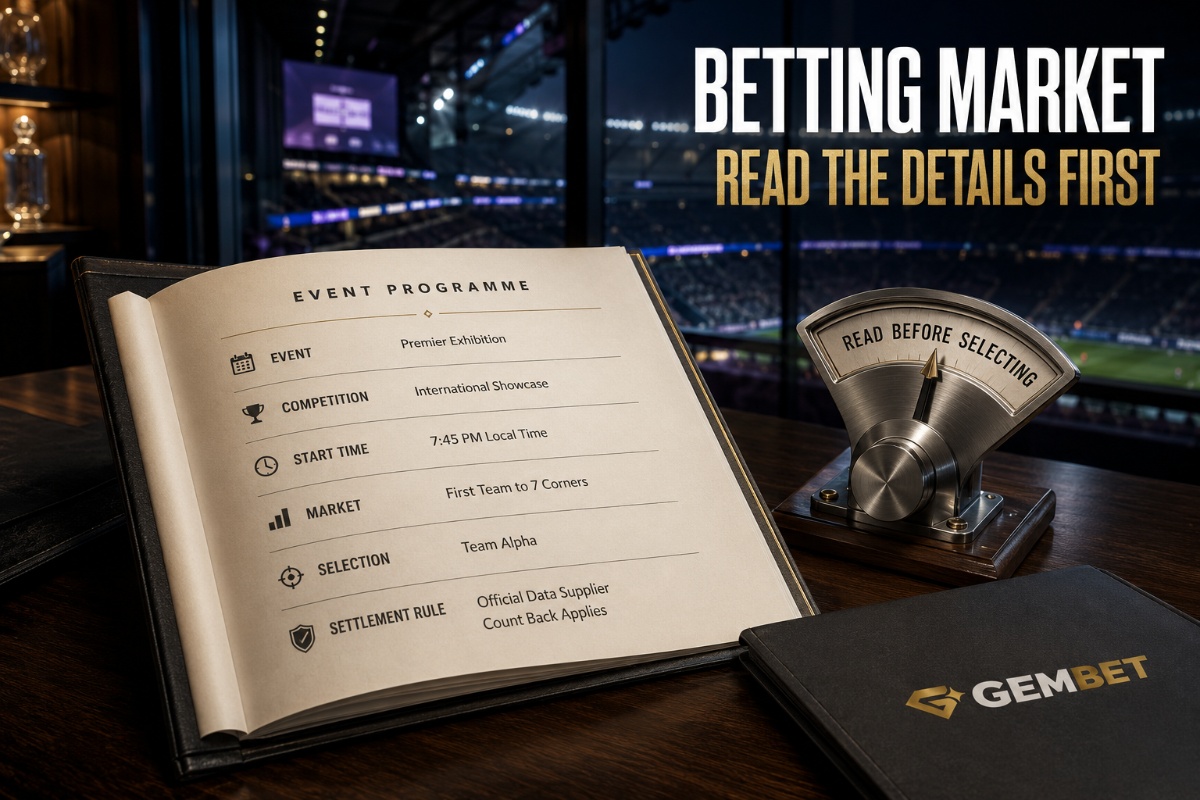 Betting market information reviewed before selecting a sports wager on Gembet
