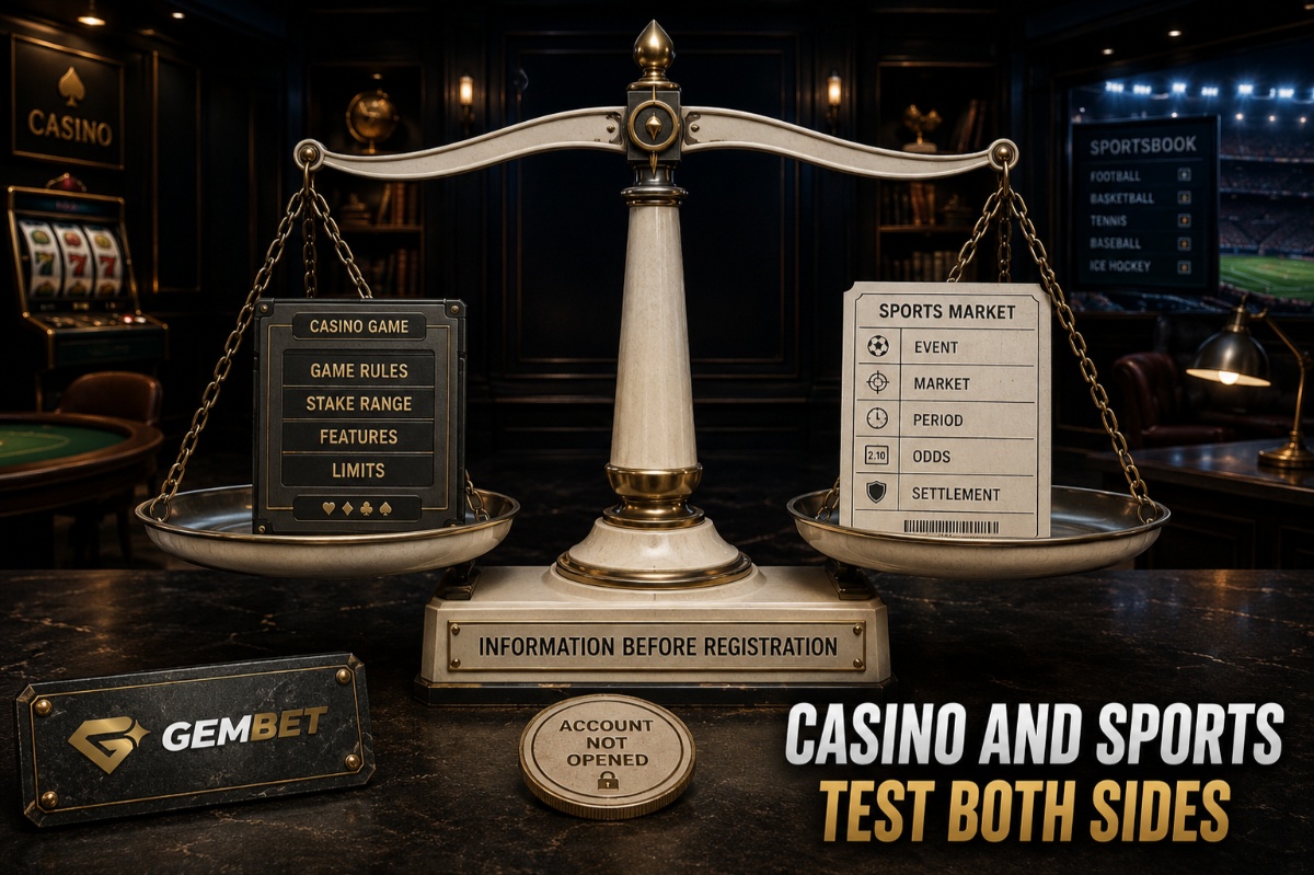 Casino and sports products compared side by side before account registration