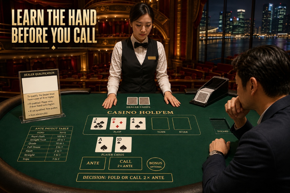 hold'em guide to the Ante Call decision and community cards