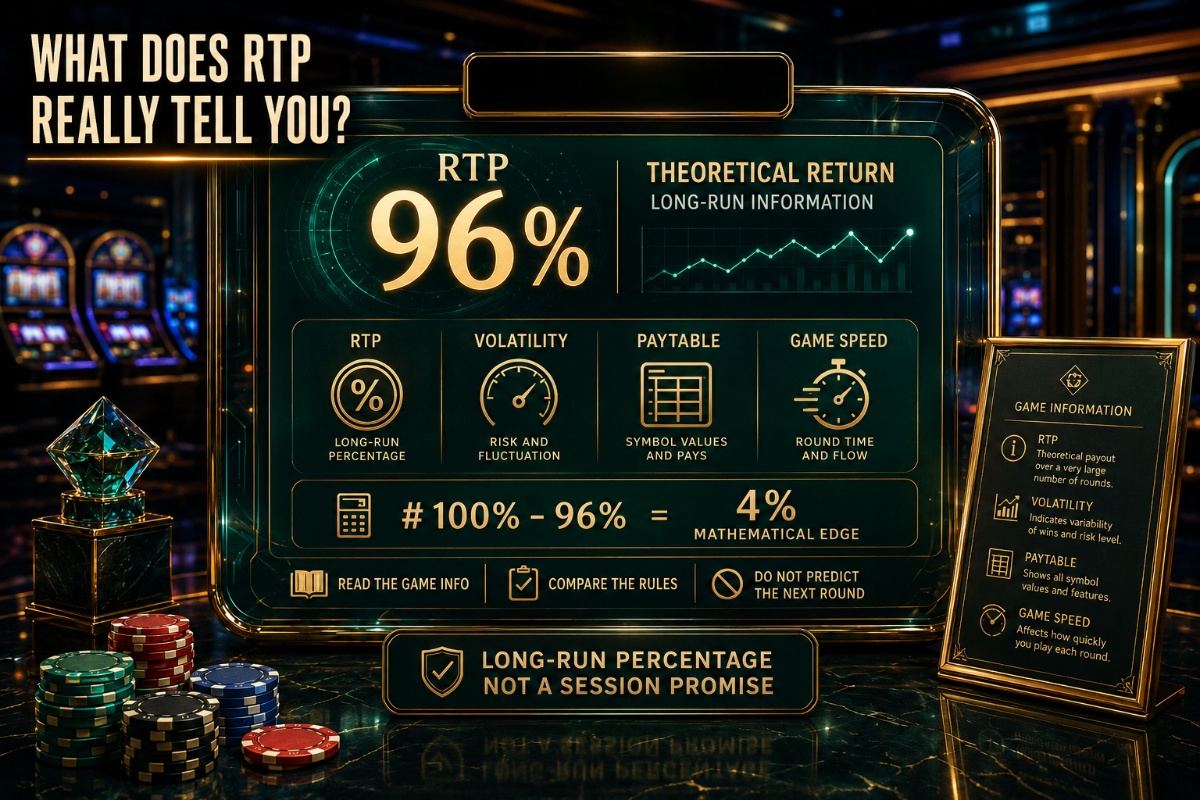 Casino RTP on Gembet explained with theoretical return house edge volatility and game comparison