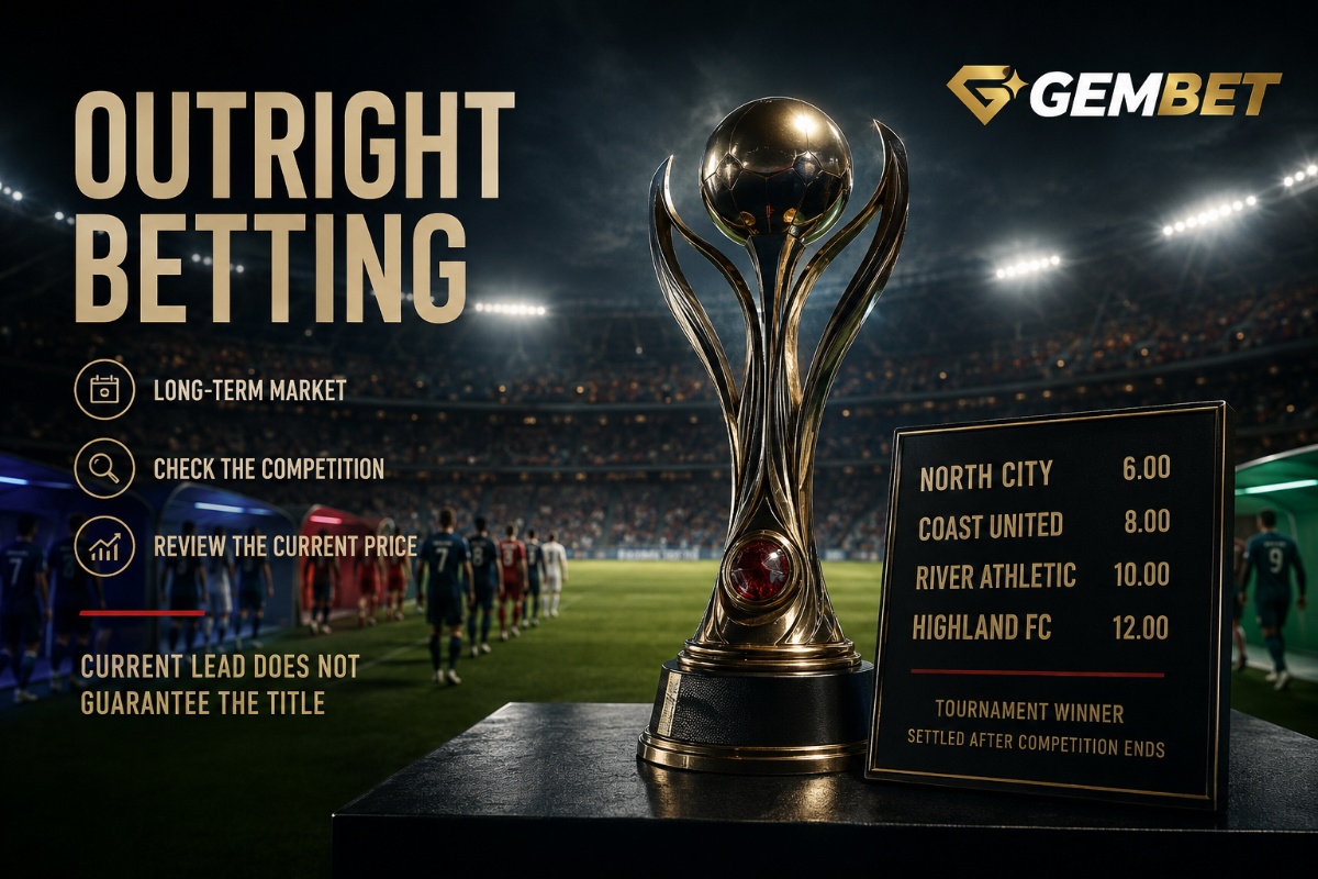 Outright Betting guide showing fictional tournament contenders competing for a future championship