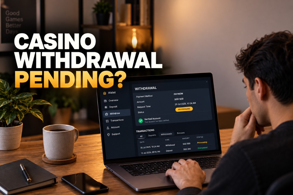 Casino Withdrawal Pending status showing a withdrawal request still processing