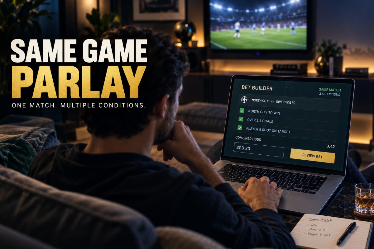 Same Game Parlay showing combined selections from one football match