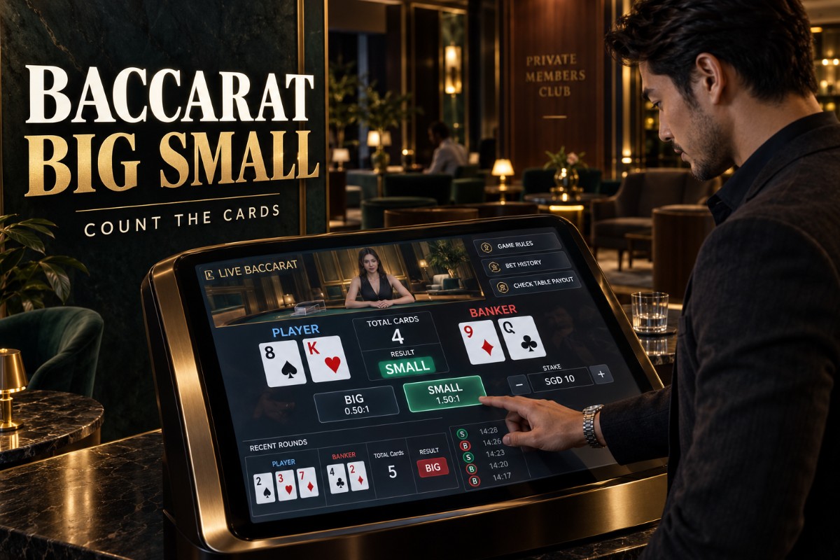 Baccarat Big Small Bet guide showing four-card Small and five or six-card Big outcomes