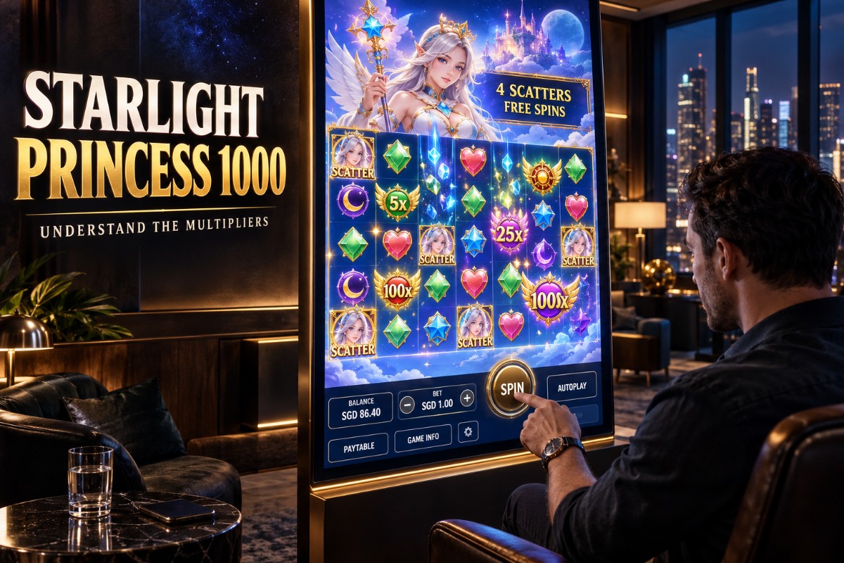 Starlight Princess 1000 slot guide showing tumbles, multiplier symbols and free spins