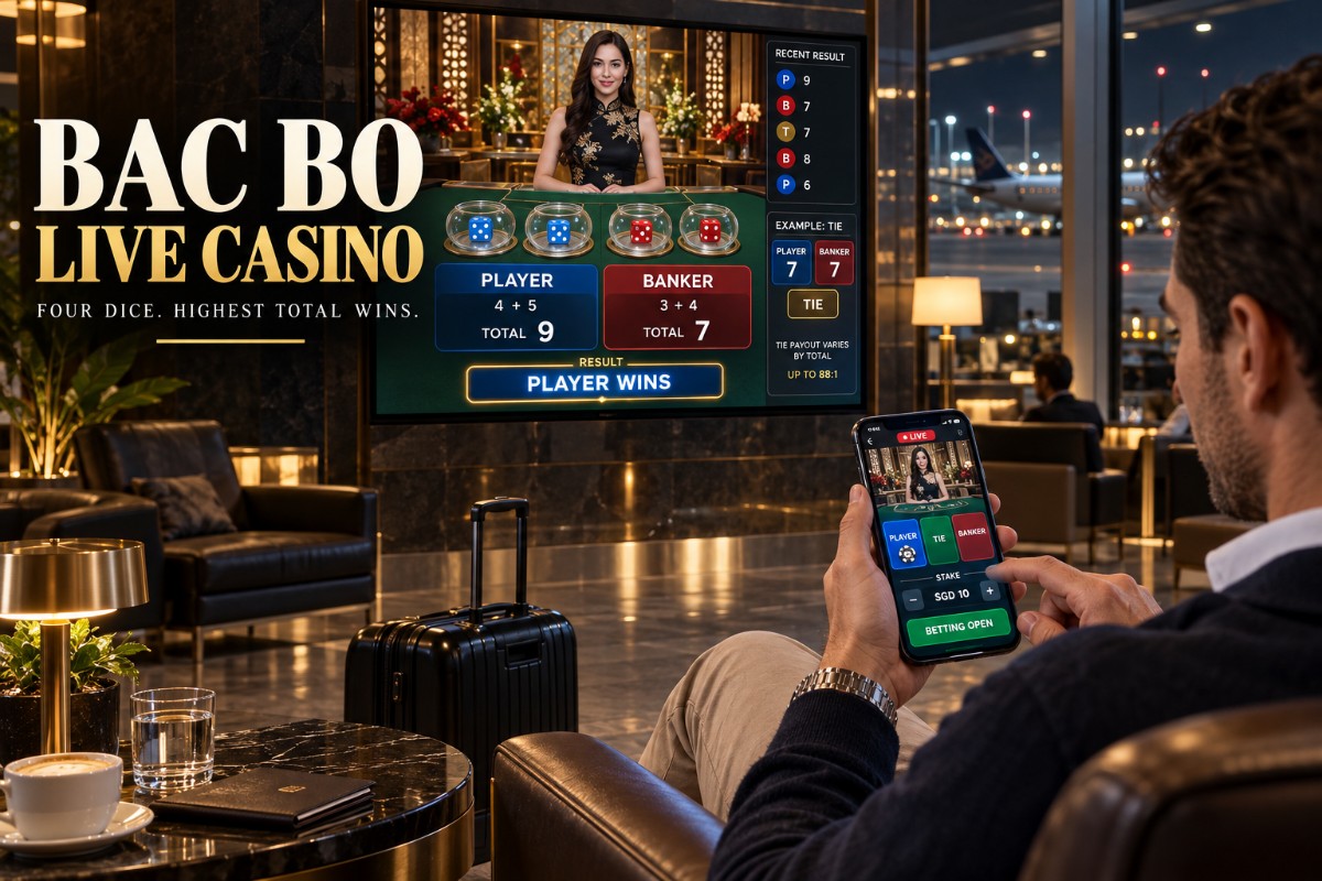 Bac Bo Live Casino guide showing Player and Banker dice totals in a live round